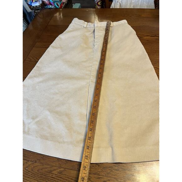 Vintage Women’s Cheenos Beige Light Tan Long Corduroy Skirt Front Slit Sz 12 - Picture 7 of 9